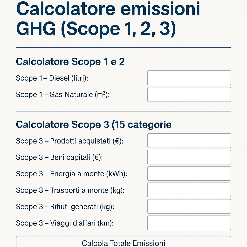Calcolatore emissioni GHG (Scope 1, 2, 3) Draft – Amended ESRS E1 Exposure Draft – July 2025